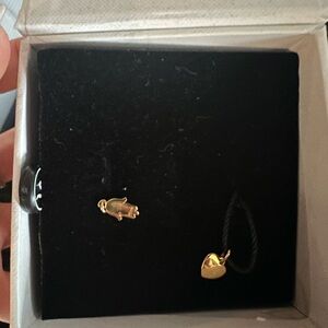 Gold Heart and Hand Charms